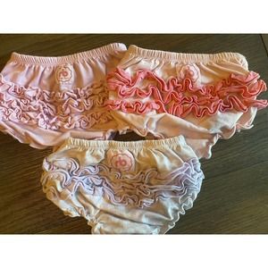 3 Ruffle Bun Bloomers - size 9-18mo - washed, never worn